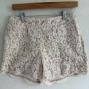 Cartonnier Anthropology Pale Pink Lace Lined Shorts, Size 2.